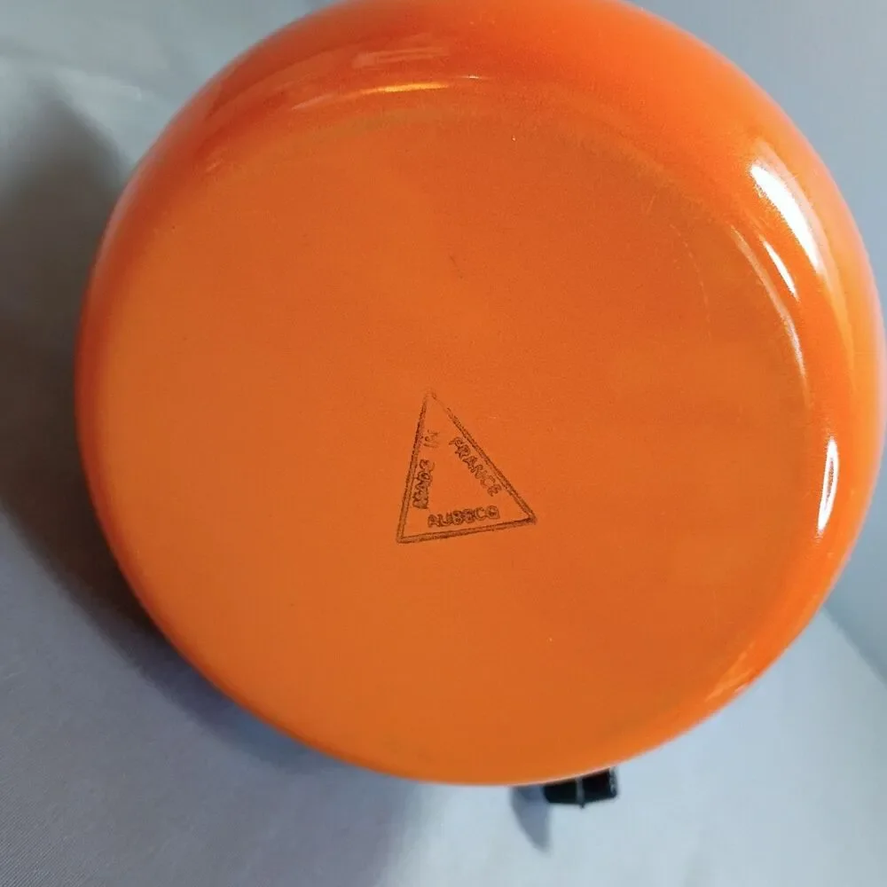 Vintage Aubecq Orange Ombre Enamel Mid Century Modern Coffee Pot France Aubeco
